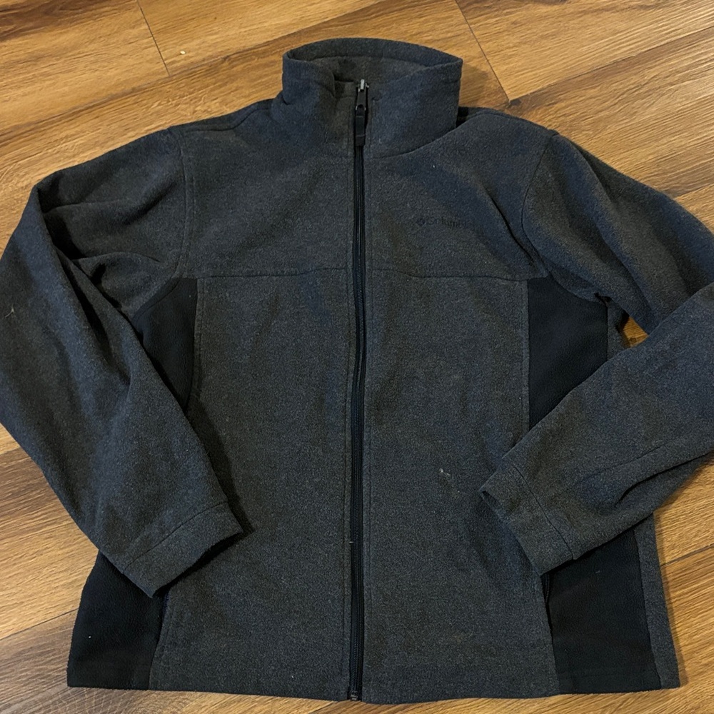 Columbia Gray Textured Fleece Jacket